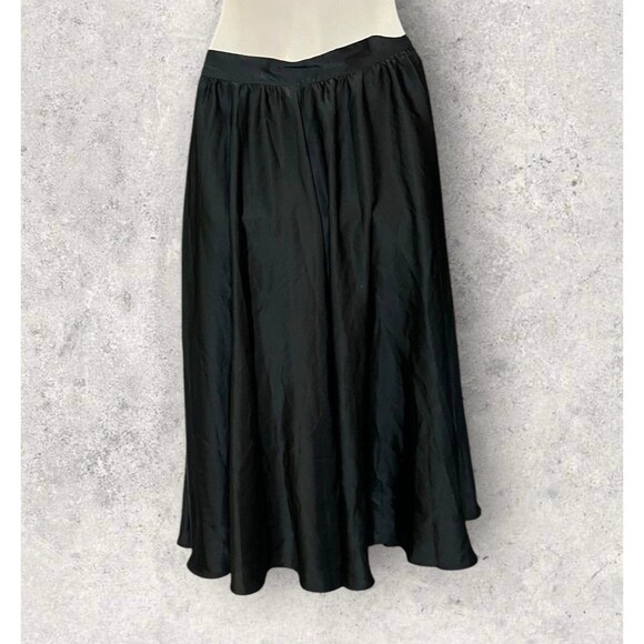 Vintage Suzanne Black Women's Size Small Flowy Long Maxi Skirt Button Closure - Picture 3 of 4